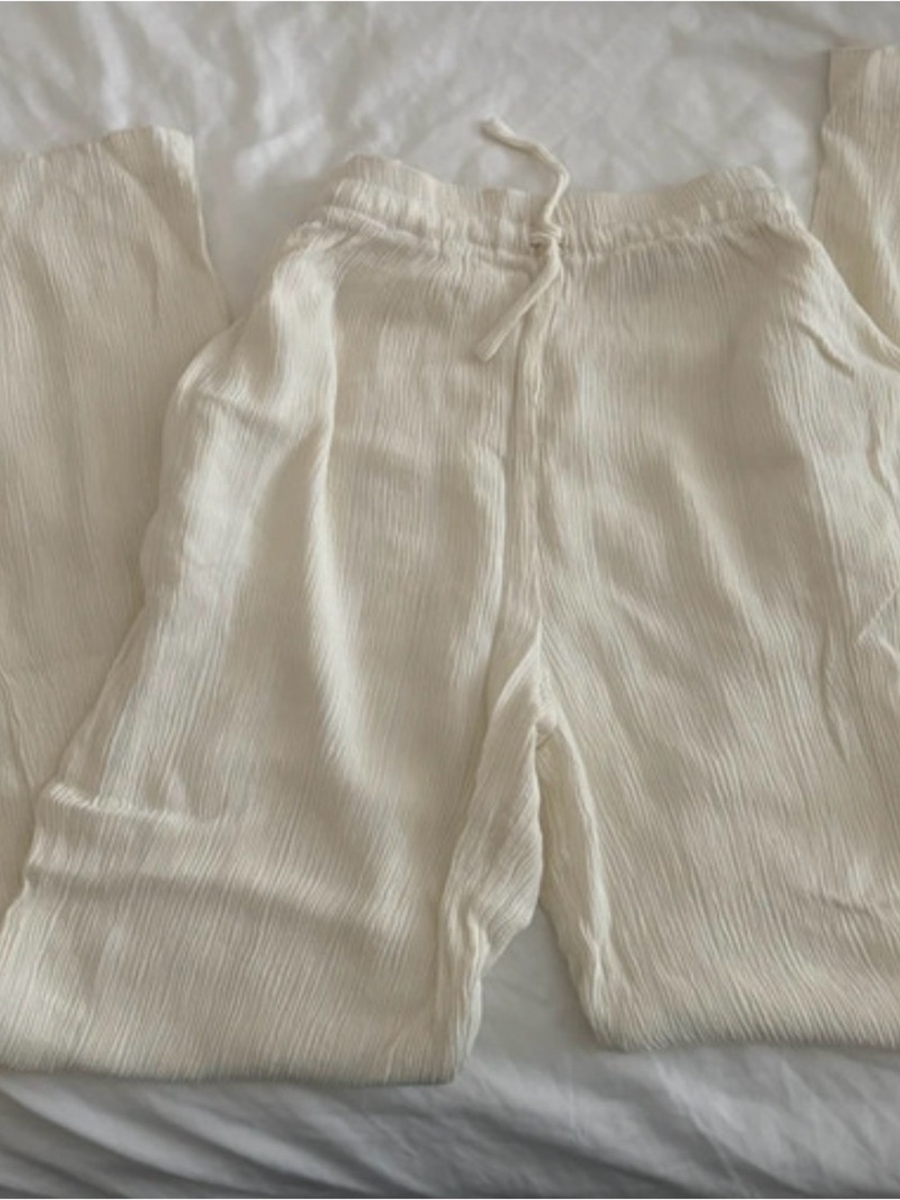 Cream white beach pants